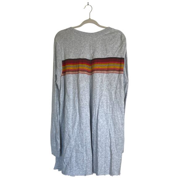 Free People Retro Stripe Oversized Sweatshirt Mini Dress Stripe Gray Size Medium - Picture 3 of 8